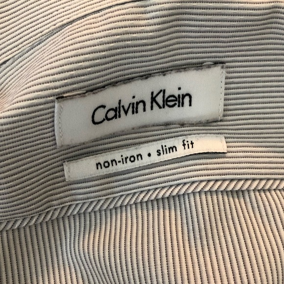 Calvin Klein men’s striped slim fit dress shirt - Picture 3 of 4